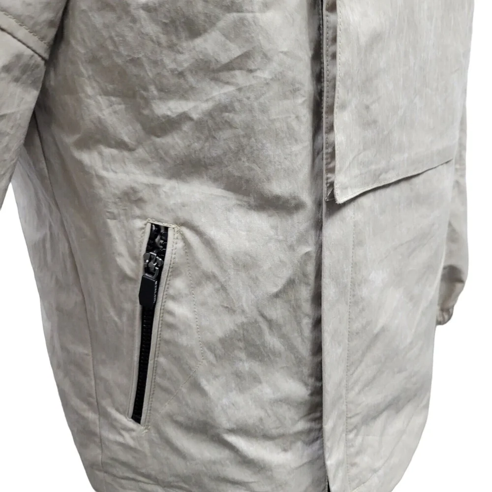 Men's Michael Kors Crinkled Woven Hoodie Cargo Jacket. Size Small. NWT $298